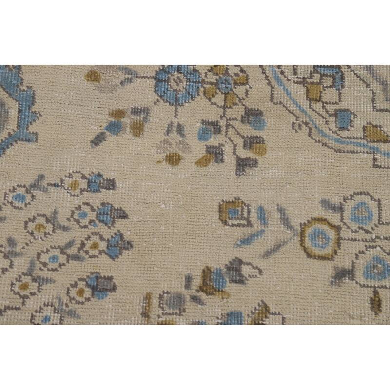 Tabriz Persian Area Rug Handmade Beige Wool Carpet - 6'7"x 9'8"