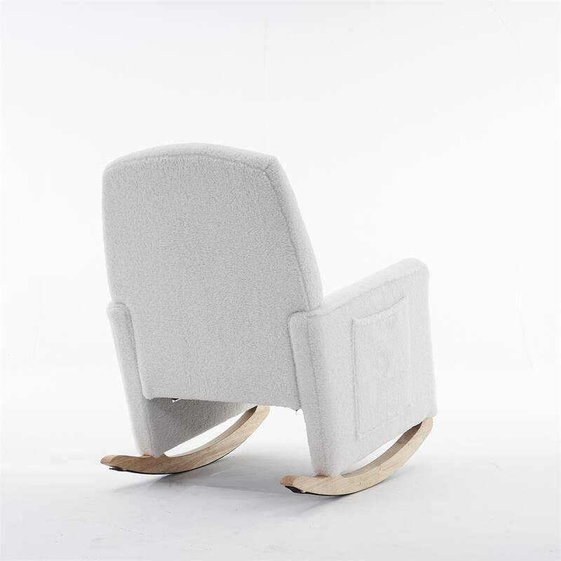 Teddy Fabric Rocking Chair With Adjustable Footrest