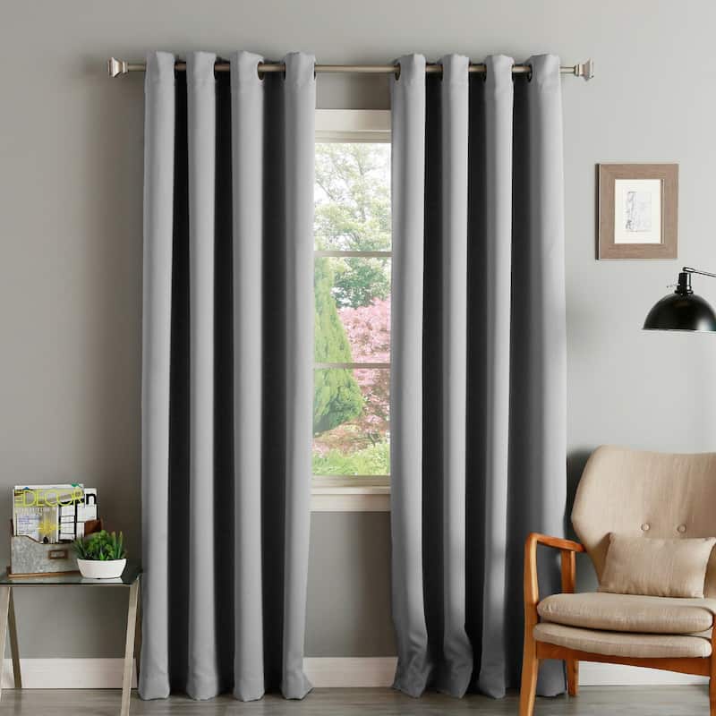 Aurora Home Thermal Insulated Blackout Grommet Top Curtain Panel Pair - 52" W X 63" L - Dove Grey