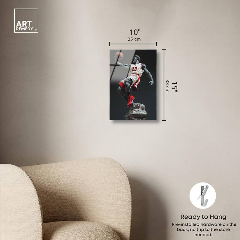 Basketball White Uniform Acrylic by Art Remedy, Ready to Hang