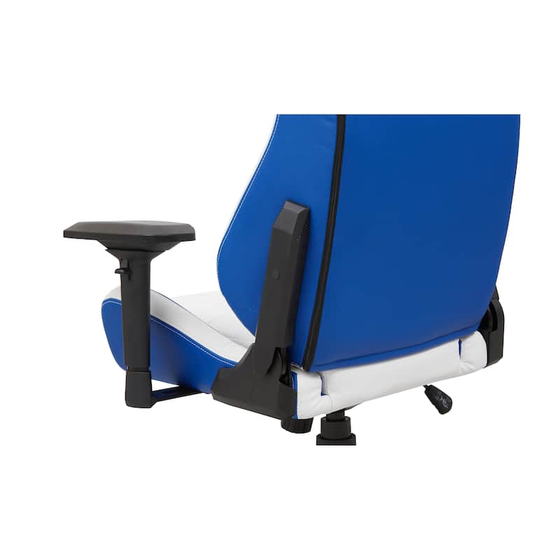 Olive White Vegan Leather Reclining Gaming Chair by Furniture of America