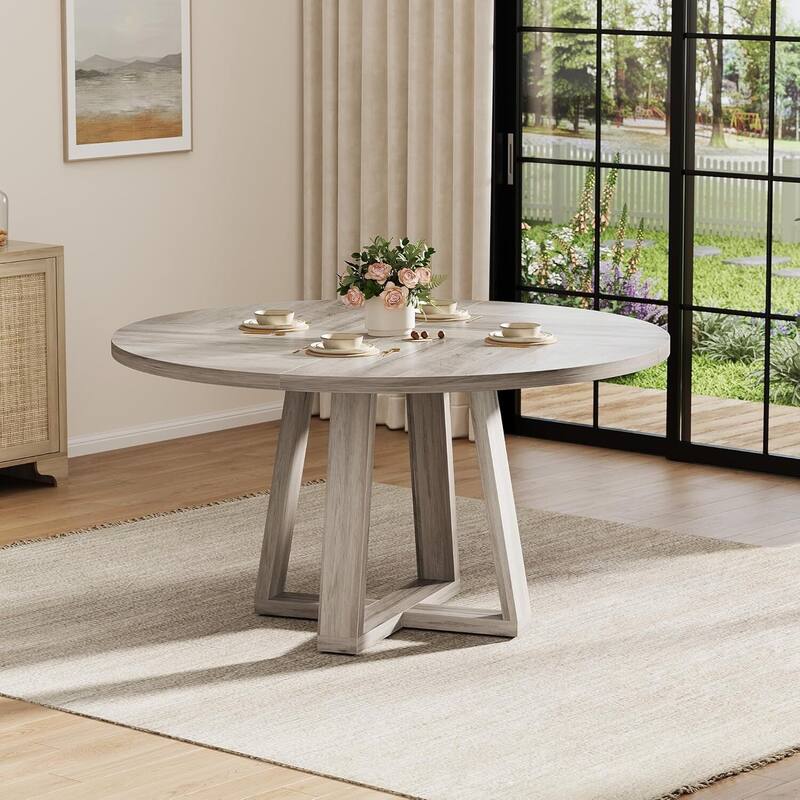 47 Inch Kitchen Round Dining Table for 4-6 for Kitchen, Apartment (Table Only)