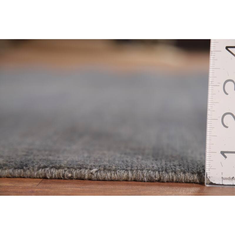 Gray Blue Gabbeh Modern Oriental Rug Hand-Knotted Wool Carpet - 5'1"x 6'4"