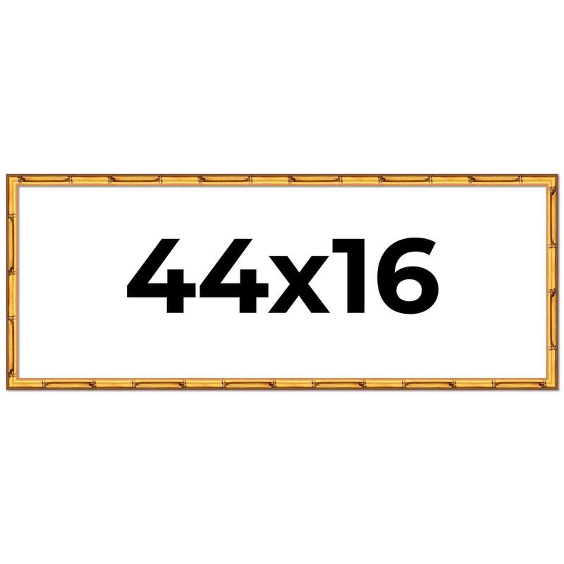 44x16 Frame Gold Bamboo Picture Frame Modern Photo Frame Includes UV Acrylic Shatter Guard Front Acid Free Foam Backing Board