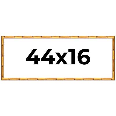 44x16 Frame Gold Bamboo Solid Wood Picture Frame | 1 Inch Moulding