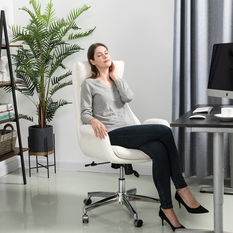 Glitzhome Modern High Back Adjustable Swivel Office Chair with Wheels Ergonomic