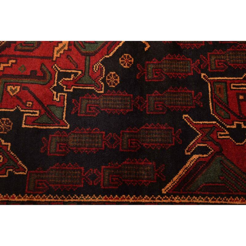 ECARPETGALLERY Hand-knotted Teimani Black, Red Wool Rug - 3'8 x 6'3