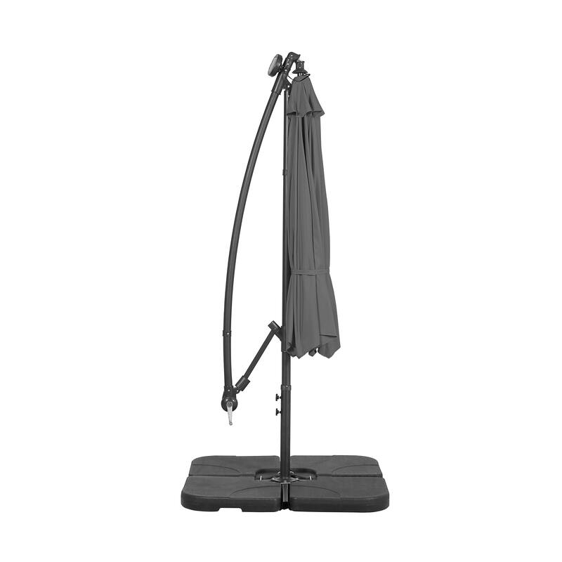 10 Ft. Solar Power Lighted Patio Umbrella with Base Stand