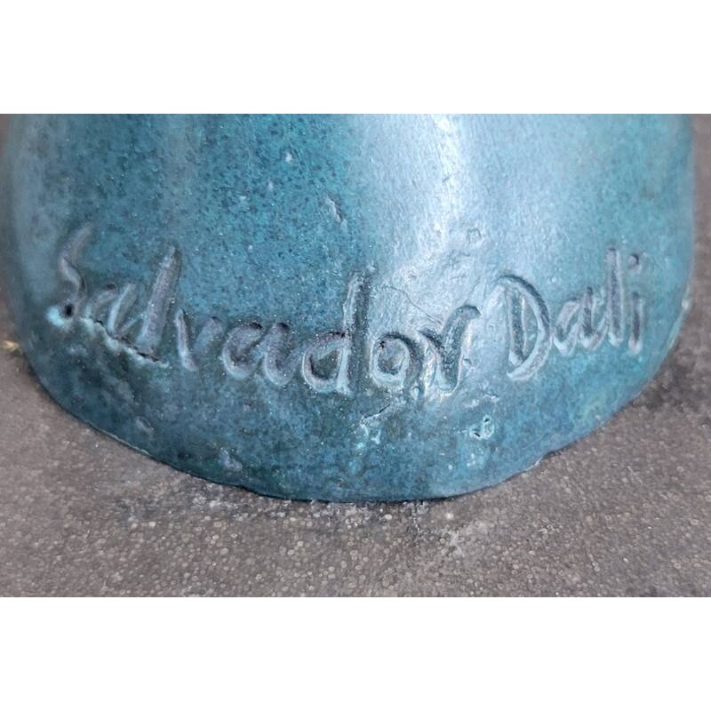 Salvador Dali Human Face Hand Made Bronze Sculpture Special Patina Statue Decor