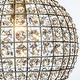 preview thumbnail 3 of 1, 1-Light 12" Vintage Antique Gold Globe Small Sphere Pendant Light with Crystal Accents - W:11.8"