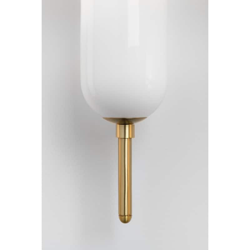 Strick & Bolton Mosshart Steel/ Opal Glass Pendant Light