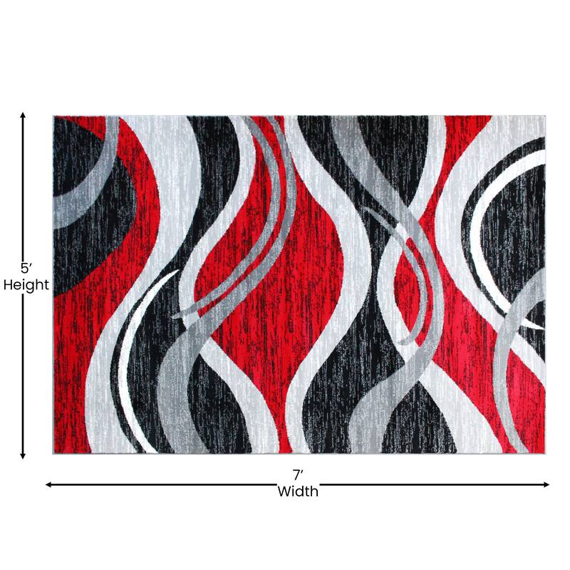 Modern Ripple Design Abstract Area Rug