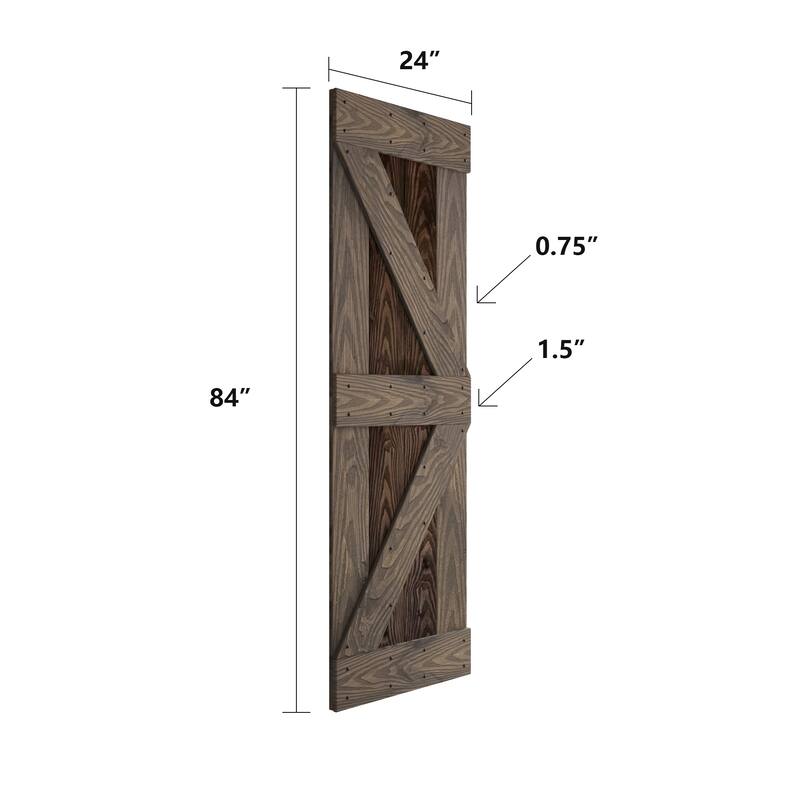 Coast Sequoia 30in./36in./48in./60in./72in. x 84in. Embossing Pine Wood Bi-Fold Barn Door With Sliding Hardware Kit