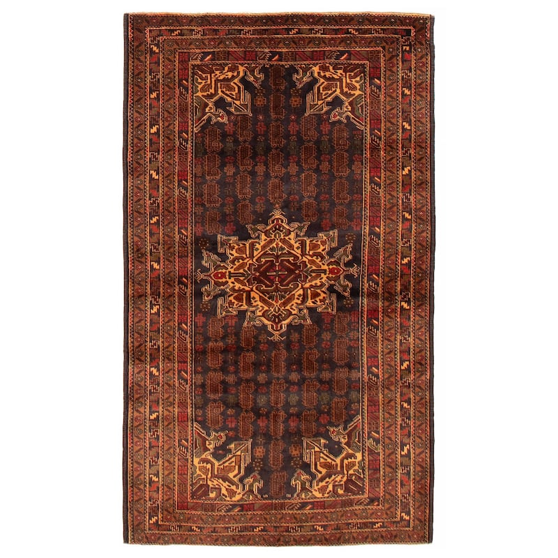 Teimani Black Rug 3'8" x 6'7" - 3'8 x 6'7 - Black - 3'8 x 6'7