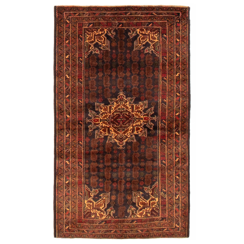Teimani Black Rug 3'8" x 6'7" - 3'8 x 6'7