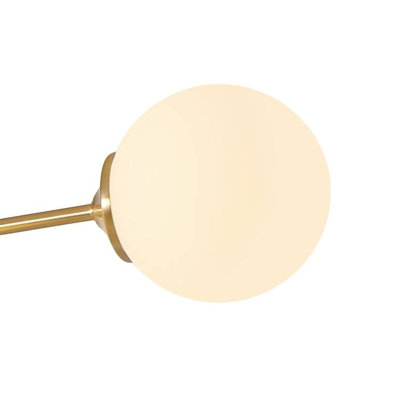 Linear Frosted Glass Globe Sputnik Semi Flush Ceiling Light