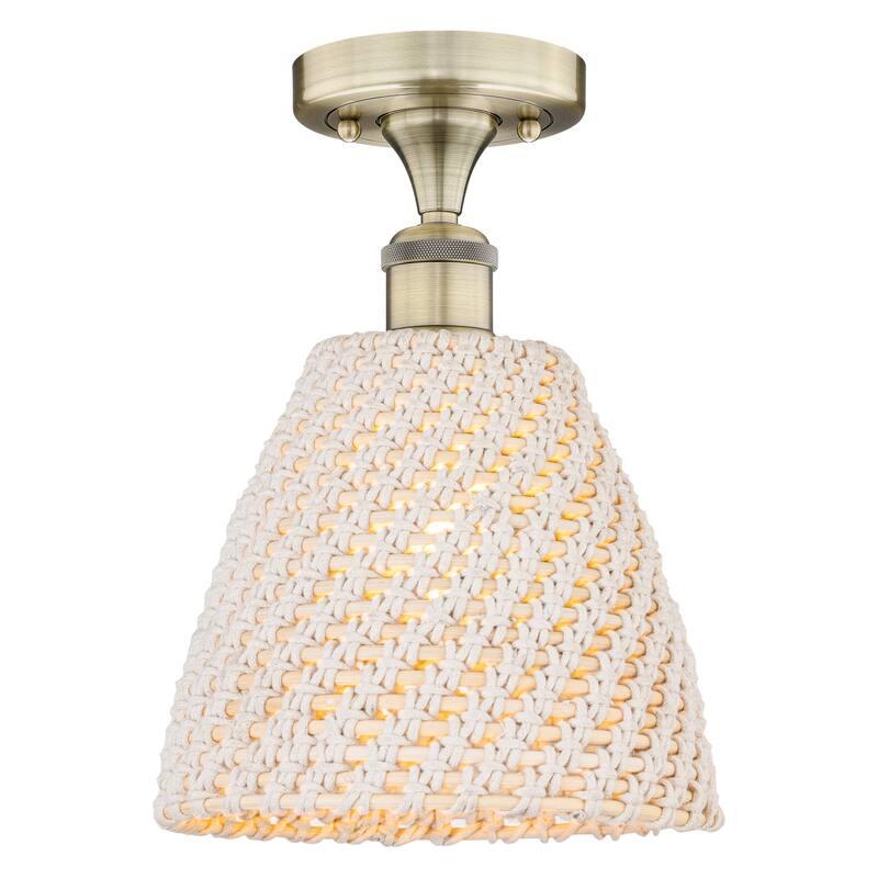 Innovations Lighting Endless Possibilities Edison - Bristol Natural - 1 Light 9" Semi-Flush Mount - Antique Brass