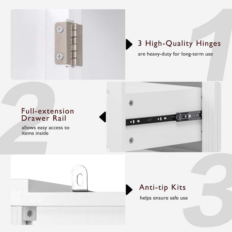 71"Kitchen Pantry Cabinet with 2 Drawers,Embossed Texture Freestanding Cabinet with 8 Door Shelves and 3 Cabinet Shelves