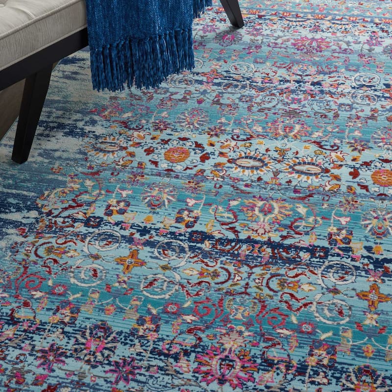 Nourison Vintage Kashan Distressed Medallion Area Rug