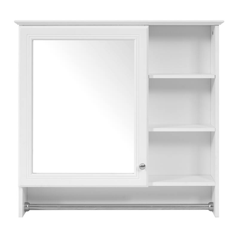 Roomfitters 30 Inch Wall Mount 2-in-1 Mirror Cabinet, Storage Organizer with Adjustable Shelf & Soft Close Hinges
