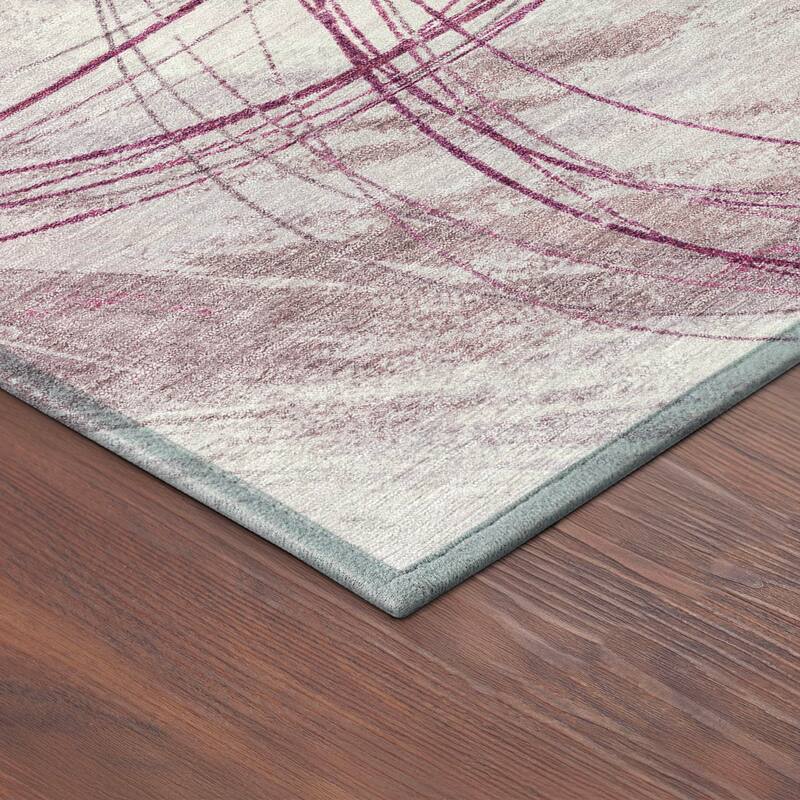 Machine Washable Indoor/ Outdoor Abstract Modern Chantille Rug