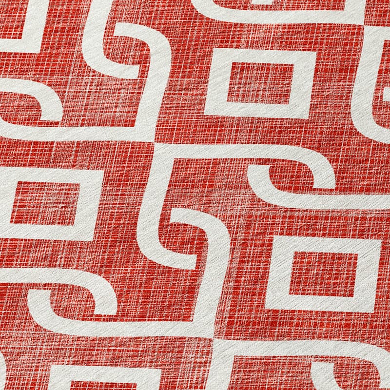 Machine Washable Indoor/ Outdoor Chantille Modern Trellis Rug