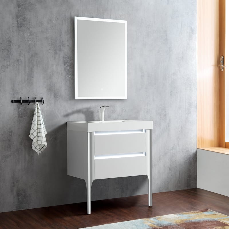 Willa 30" Single Bathroom Vanity Set with LED Lights