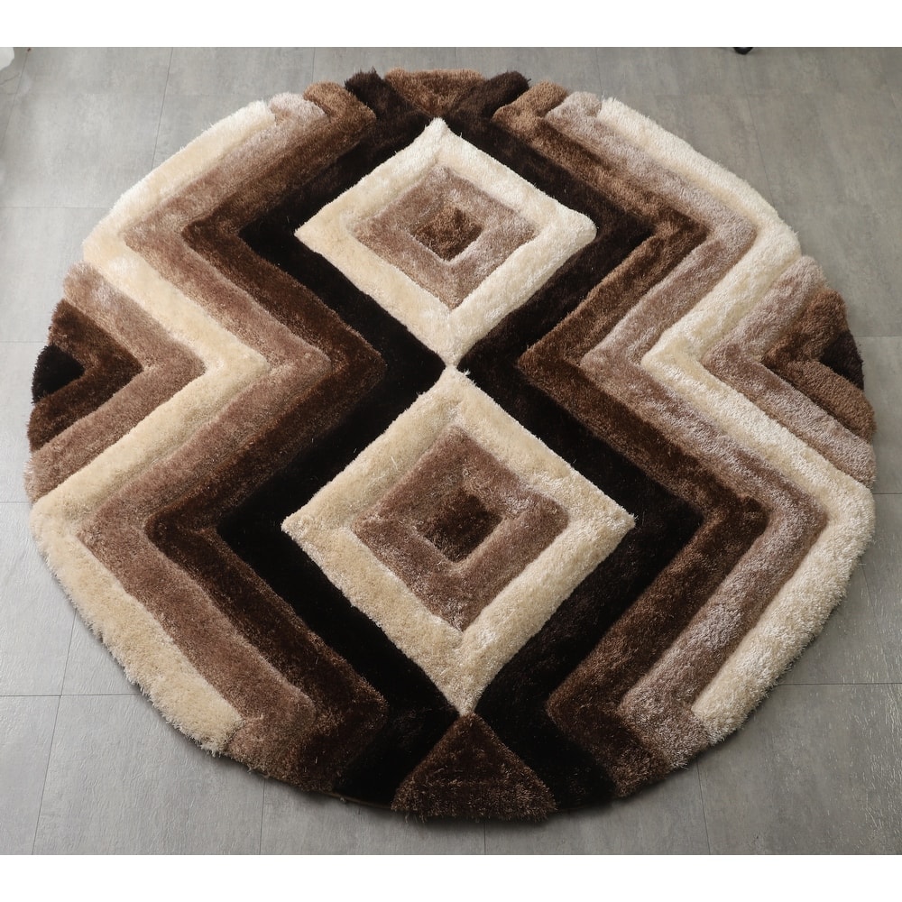 Mateos Shag Collection Geometric Area Rug