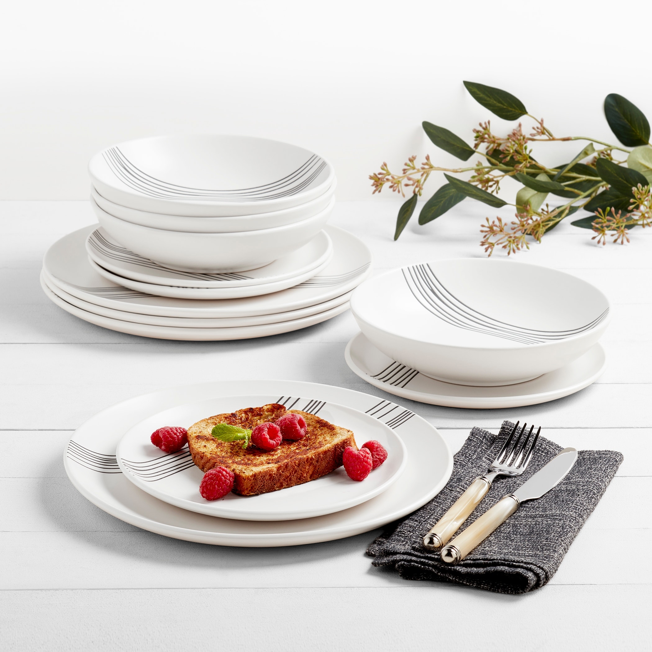 Cravings by Chrissy Teigen 20 Piece Stoneware Dinnerware Set in Cream 20 pc Bed Bath Beyond 36337776