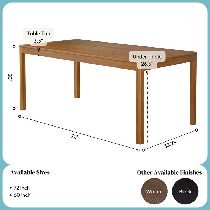Rectangular 72" Dining Table