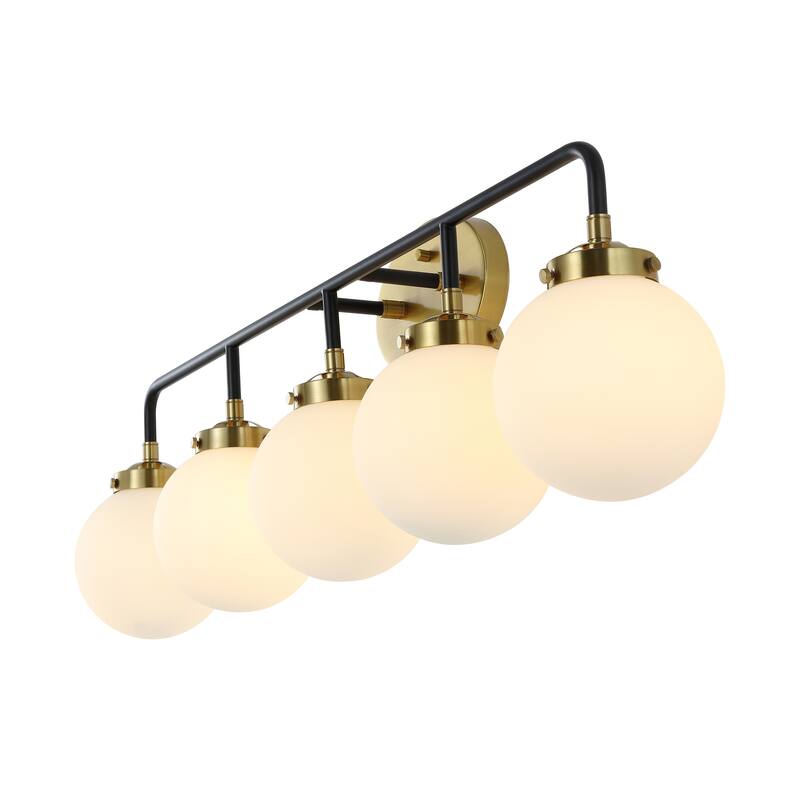 Bevin Contemporary Transitional Iron/Glass LED Vanity Light, by JONATHAN Y