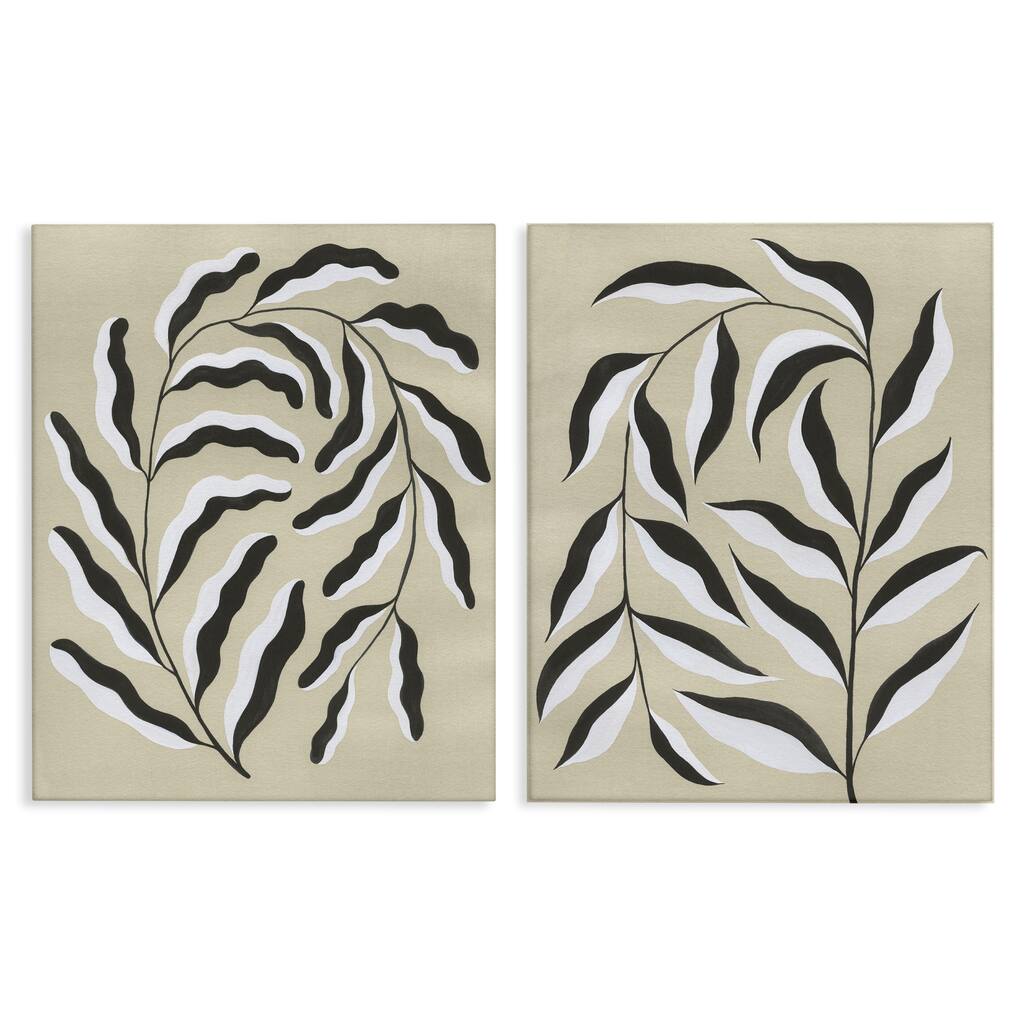 Stupell Midcentury Mod Botanicals Canvas Wall Art Design By Grace Popp (Set of 2)