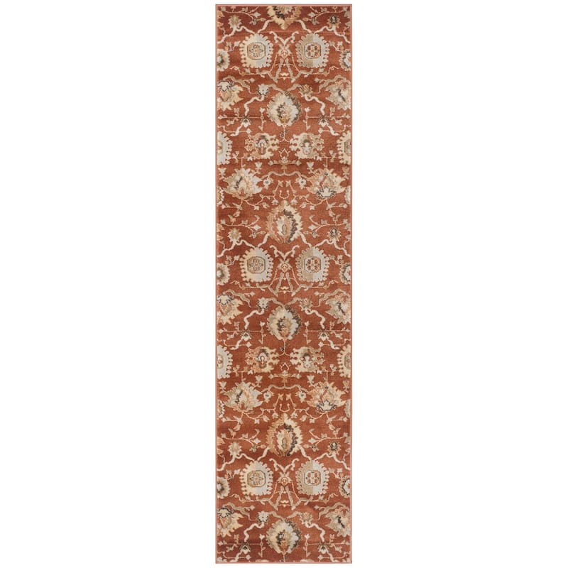 SAFAVIEH Florenteen Belandina Traditional Oriental Rug - 2' x 8' Runner - Rust/Ivory