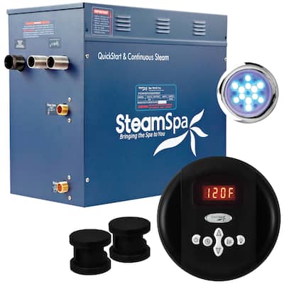SteamSpa Indulgence 12 KW QuickStart Acu-Steam Bath Generator in Matte Black