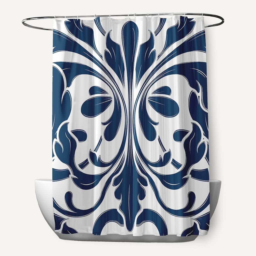 British Colonial, Geometric Print Shower Curtain