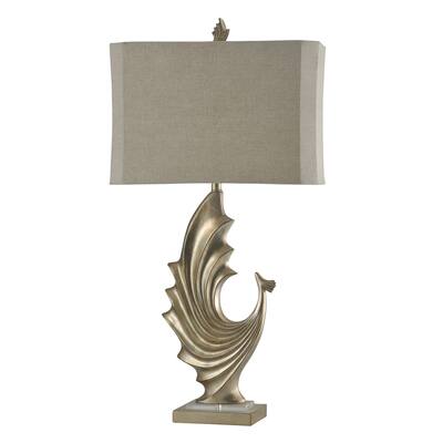 Bersa Silver Table Lamp - Taupe Softback Fabric Shade