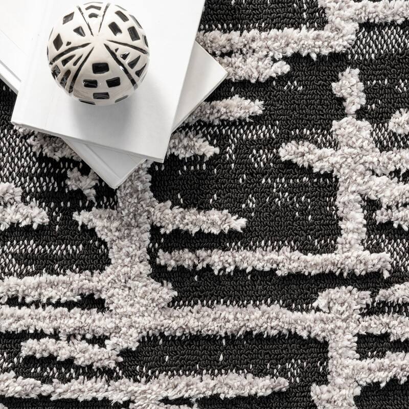 Nuloom Cosette Abstract High Low Textured Tassel Area Rug