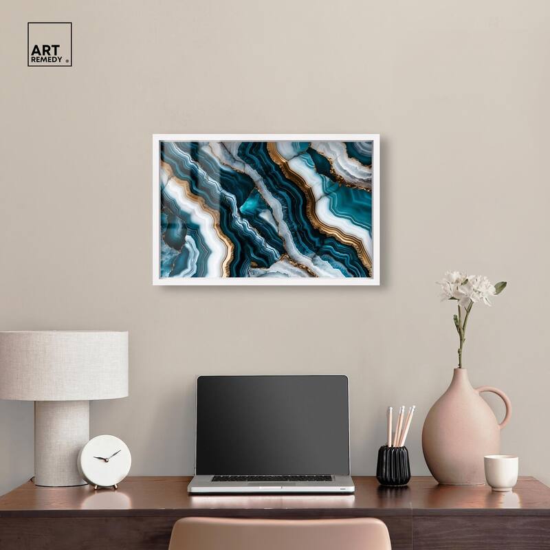 Teal Tides Treasure I Shadowbox by Art Remedy