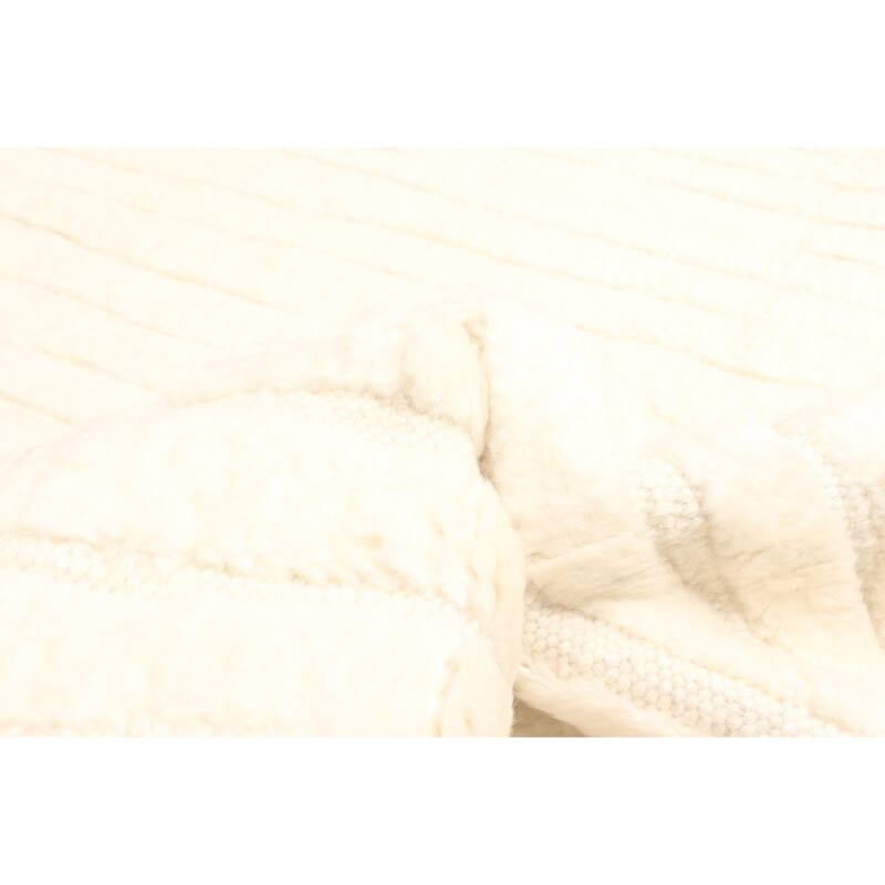 ECARPETGALLERY Hand-knotted Tangier Cream Wool Rug - 5'1 x 7'11