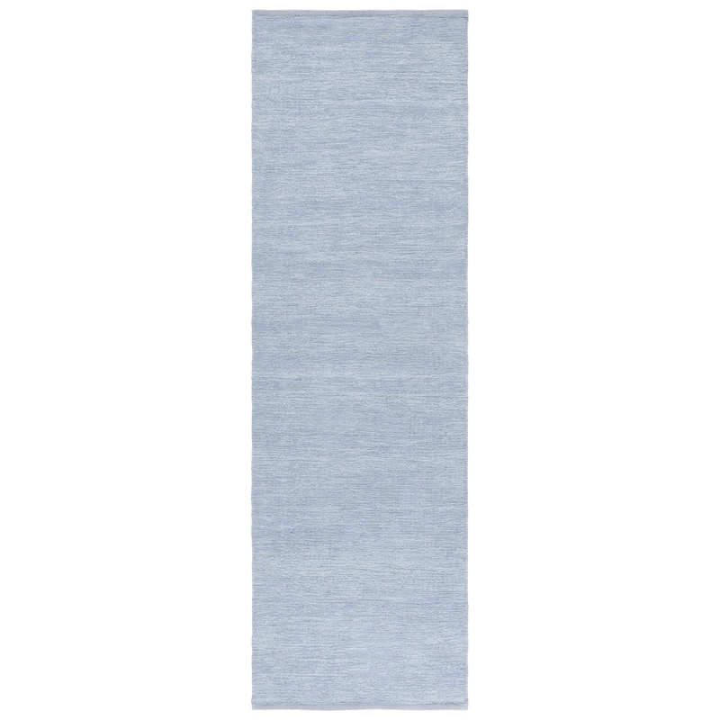 SAFAVIEH Handmade Montauk Willie Cotton Rug - 2'3" x 8' Runner - Blue