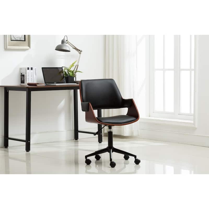 Porthos Home Deluxe Faux Leather Mid-Century Office Chair