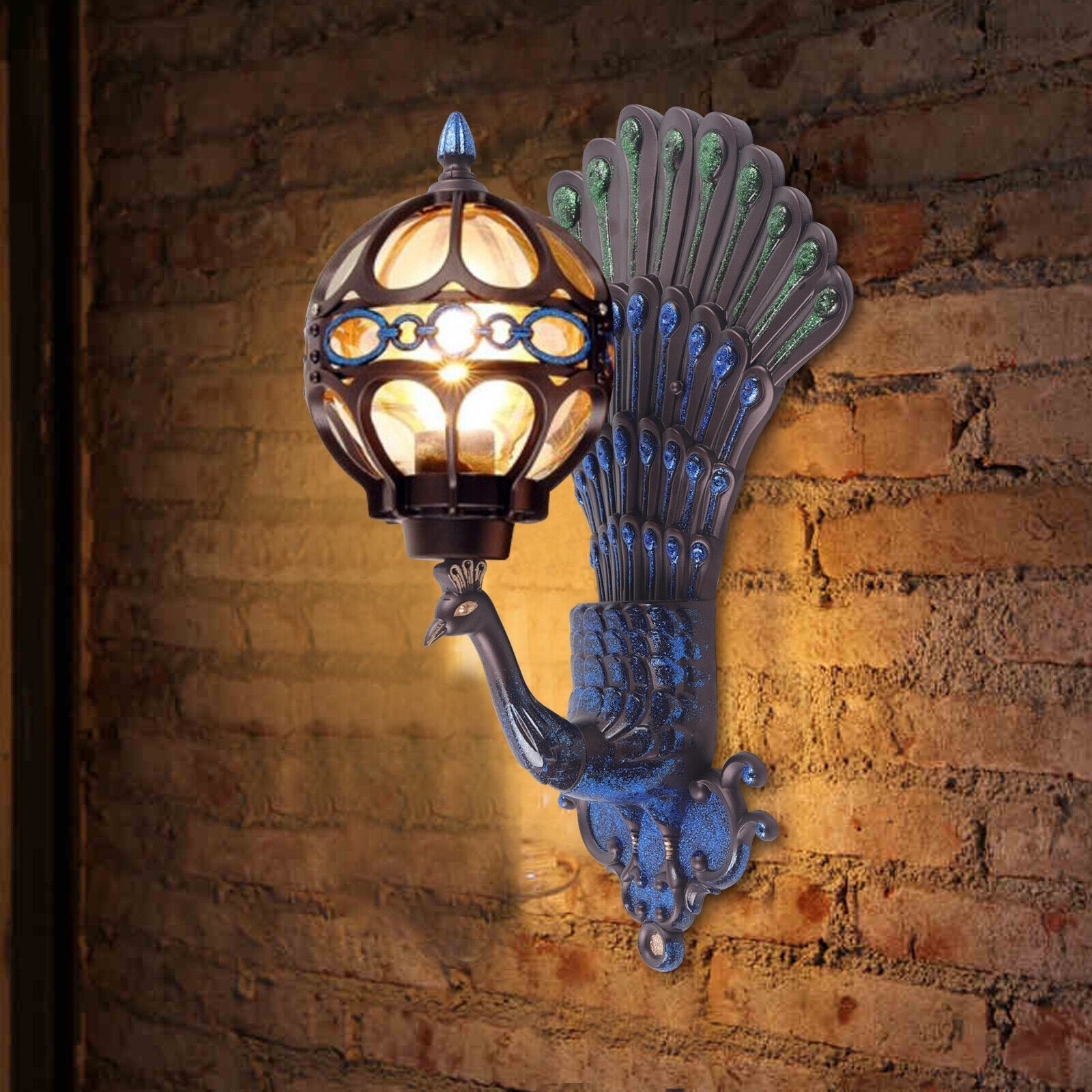 Peacock store wall sconce
