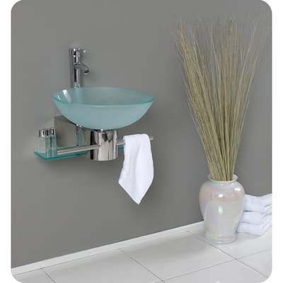 Fresca FVN1012 Cristallino 21" Wall Mounted Single Basin Vanity Set