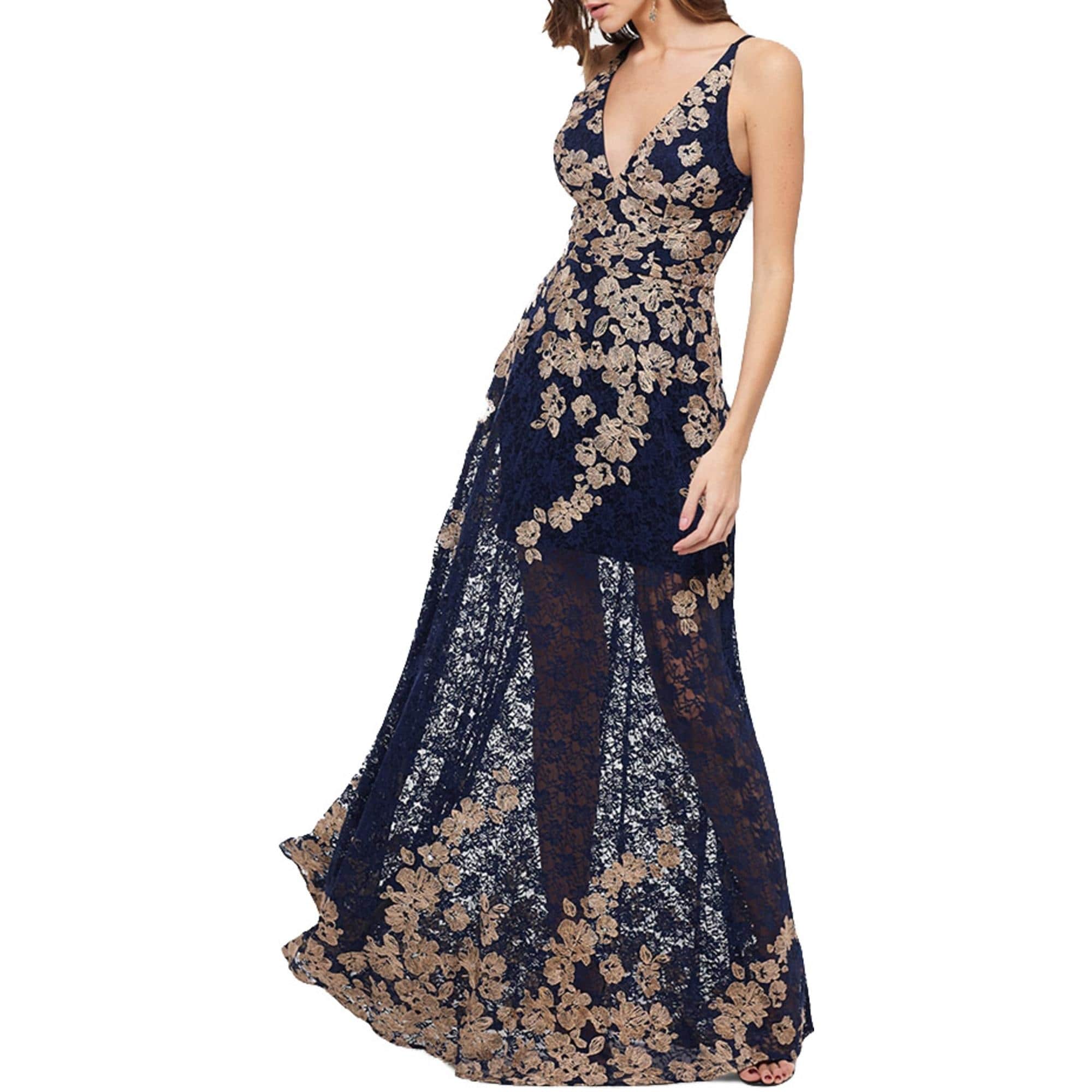 xscape floral lace gown