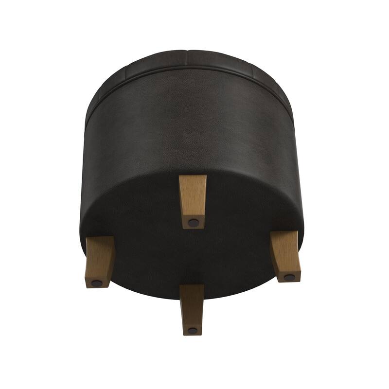 Carson Carrington Hare Button-tufted Round Storage Ottoman