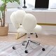 preview thumbnail 63 of 78, Criss Cross Chair with Wheels, Teddy Fabric Home Office Chair, 360°Swivel Height Adjustable Swivel Vanity Chair - N/A
