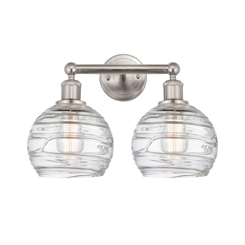 Innovations Lighting Athens Deco Swirl - 2 Light 17" Bath Vanity Light - Satin Nickel/Clear Deco Swirl
