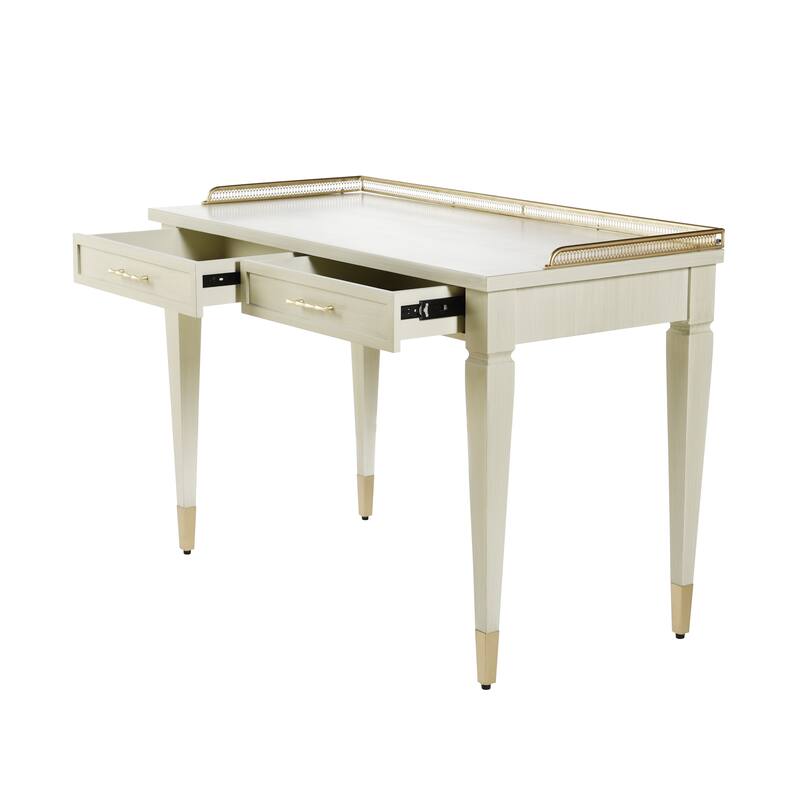 StyleCraft Delacourt 2-Drawer Writing Desk - Gloss Linen