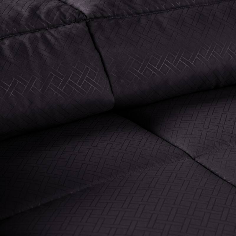 Superior Monochrome Basketweave Microfiber Down Alternative Comforter