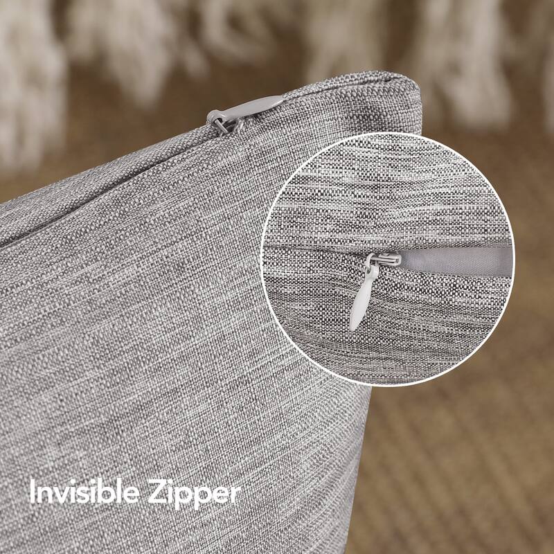 Deconovo 4-Pack Faux Linen Throw Pillow Covers with Hidden Zipper